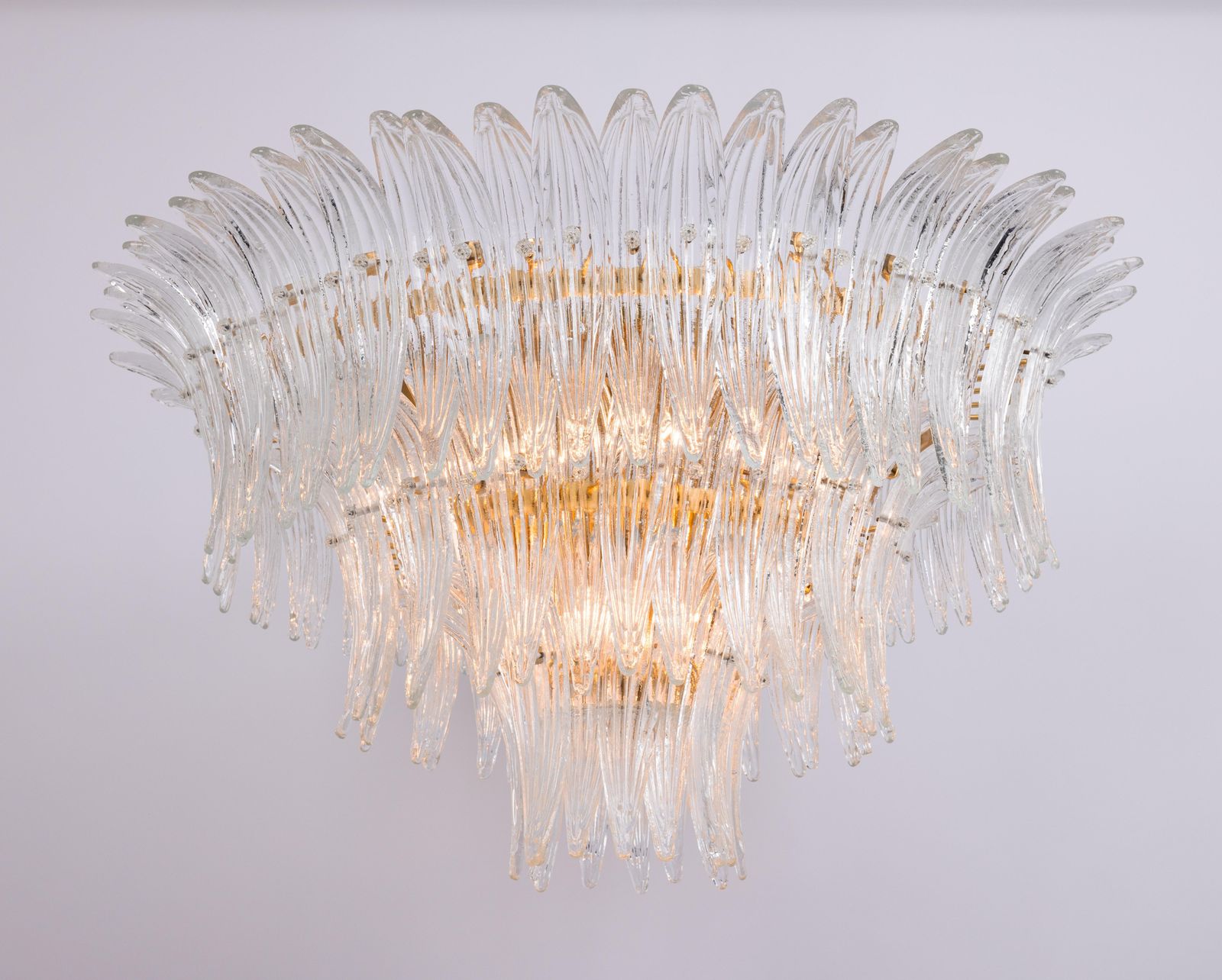 Grote Palmette Murano plafondlamp, Italië, jaren 1970 photo for sale