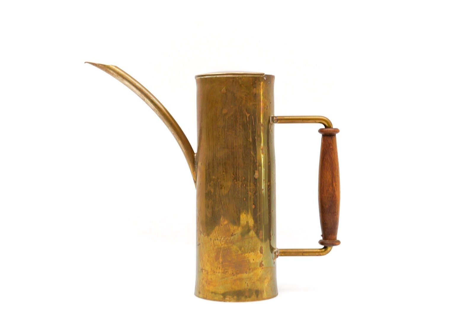 Rare Bauhaus Brass And Wood Watering Can, 1950s Germany photo for sale