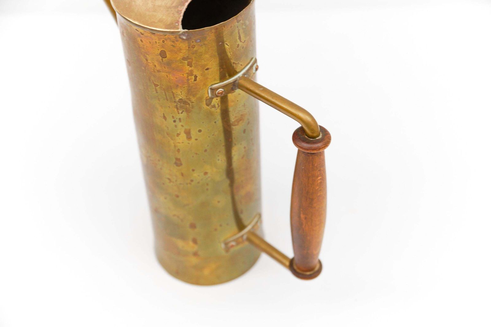 Rare Bauhaus Brass And Wood Watering Can, 1950s Germany photo vinterior
