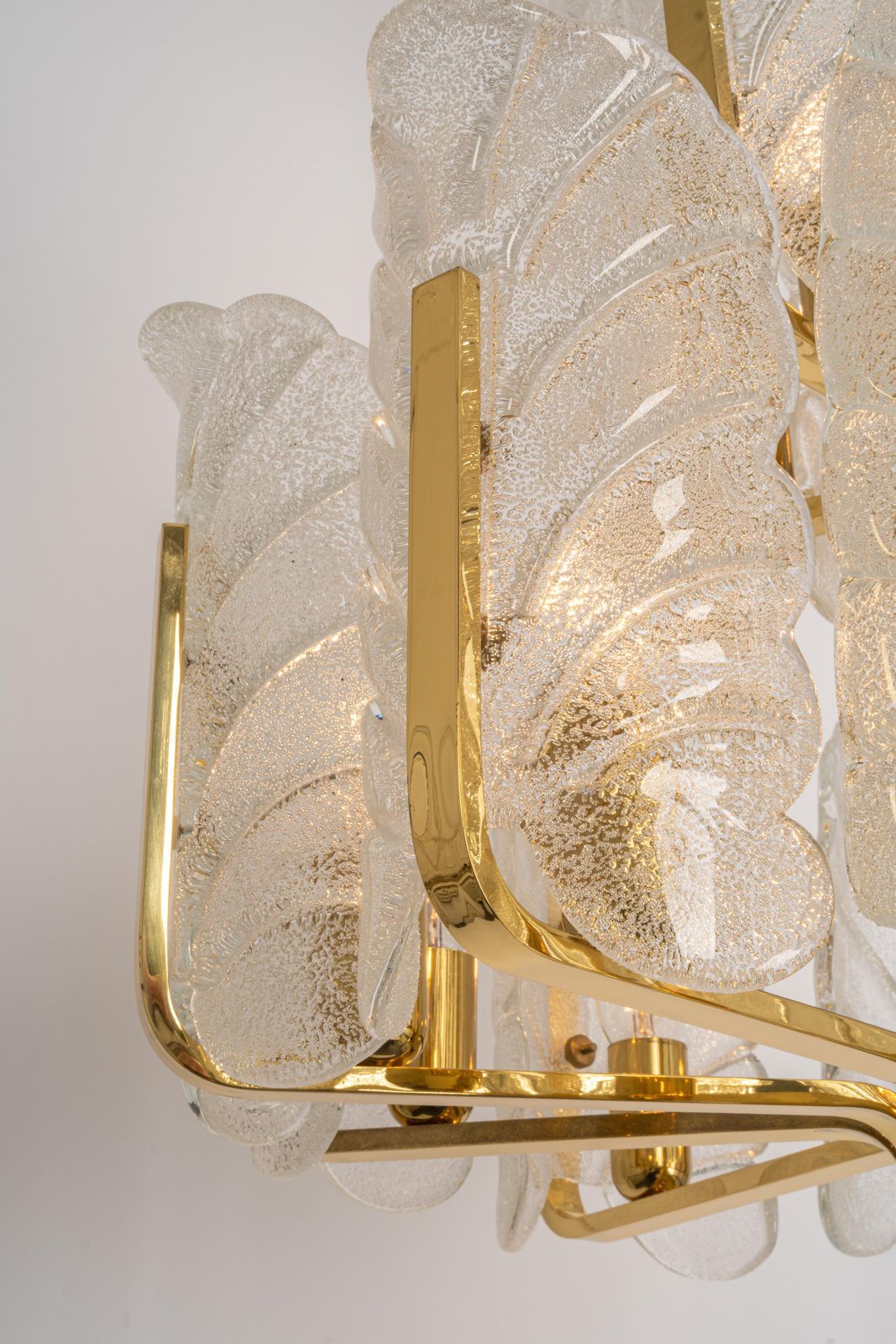 Stunning Large Carl Fagerlund Chandelier Murano Glass Leaves, 1960s photo vintage