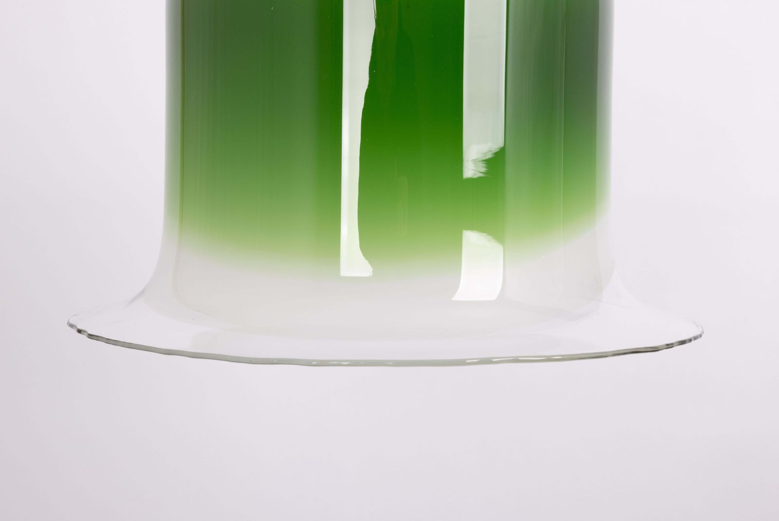 Grote glazen hanglamp in groen-wit, Peill & Putzler, Duitsland, jaren 1970 photo vintage