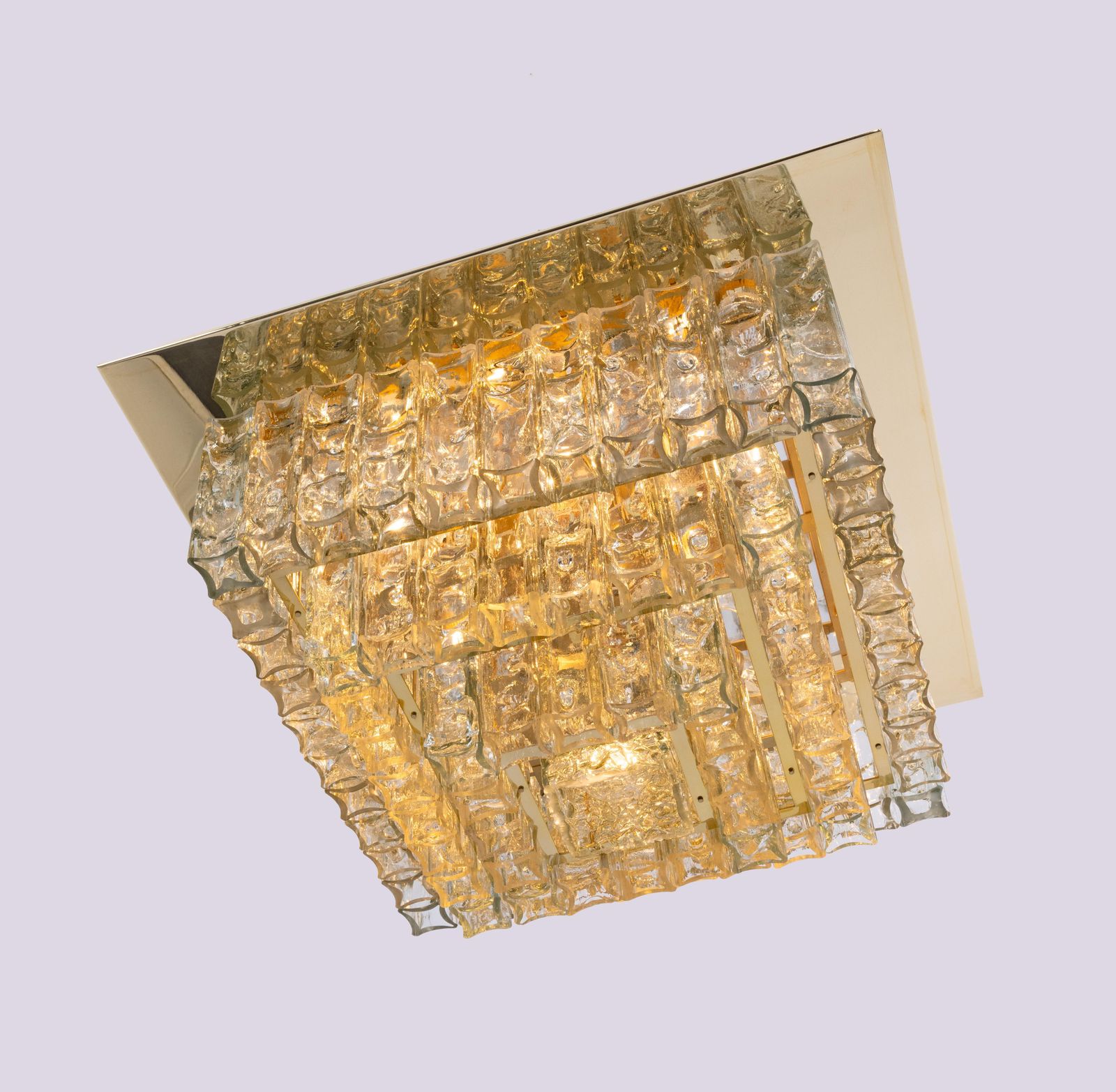 photo buy Grote Murano glazen plafondlamp met messing, Doria, Duitsland, ca. jaren 1960