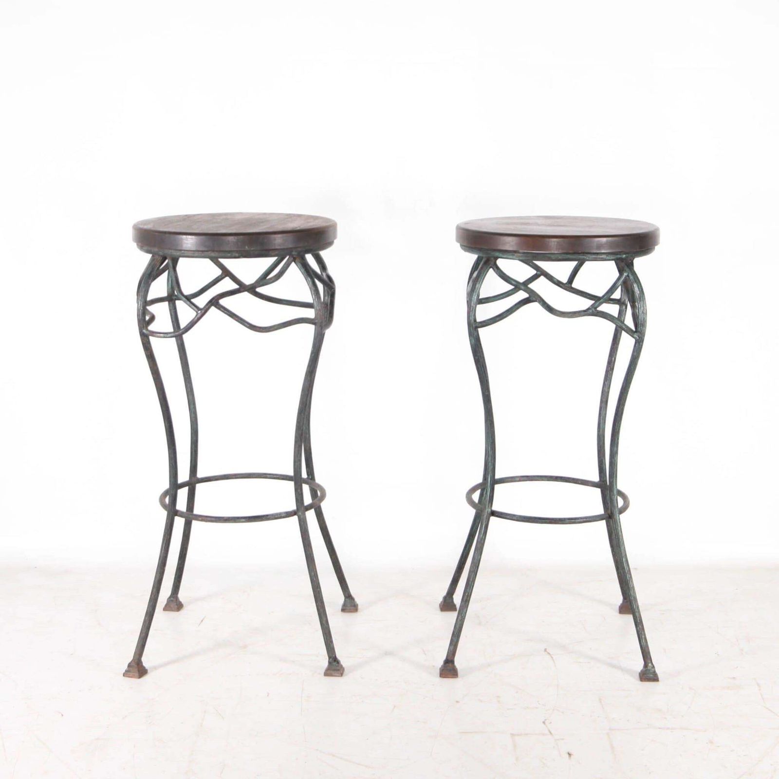 Pair Of Wrought Iron Sculpture Stands photo vinterior