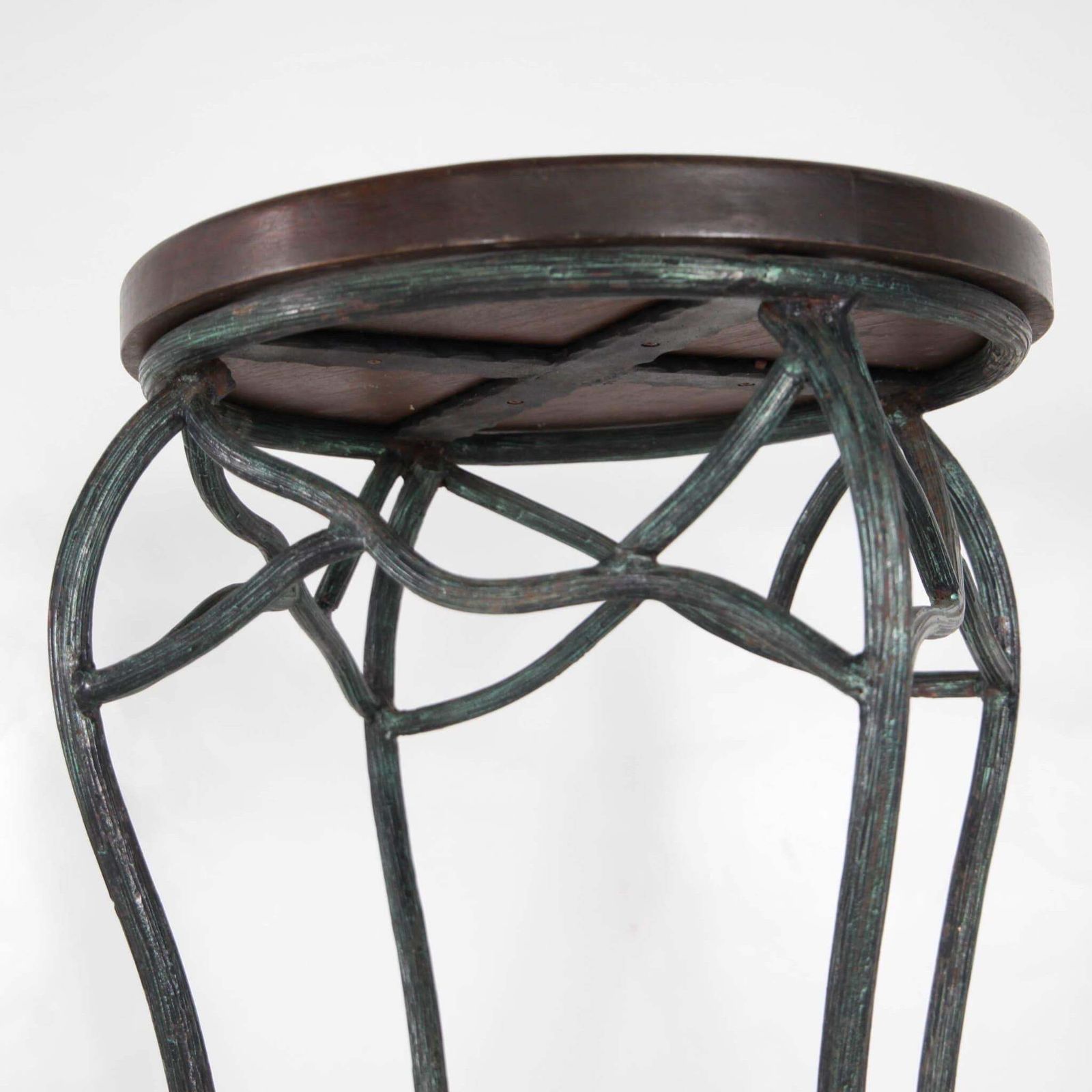 photo vintage Pair Of Wrought Iron Sculpture Stands