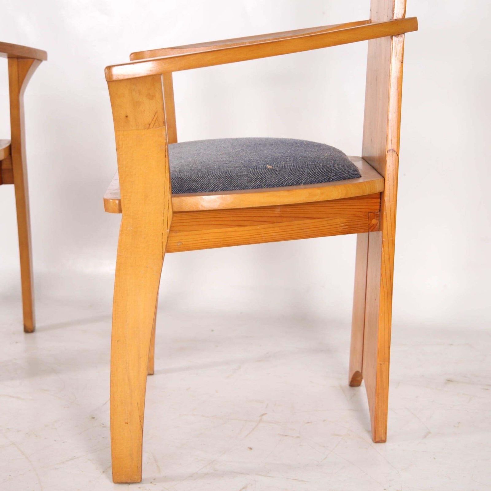 photo buy Pair Of Japanese Pinewood Armchairs