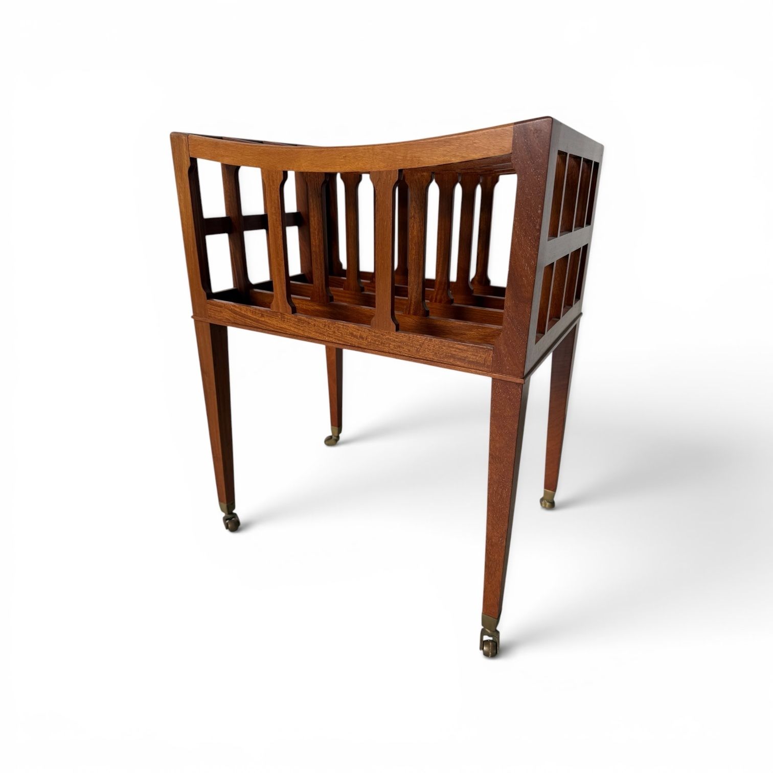 William Tillman George III Style Flame Mahogany Canterbury Magazine Rack, England, Late 20th Century photo furniture