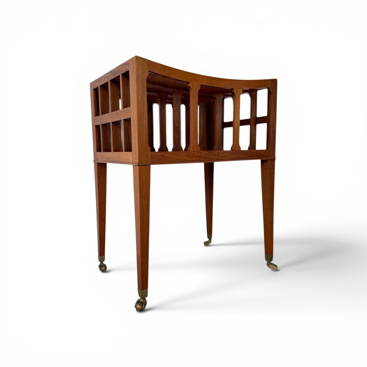 Home Decor William Tillman George III Style Flame Mahogany Canterbury Magazine Rack, England, Late 20th Century photo