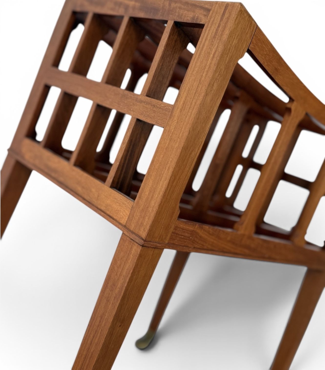 photo buy William Tillman George III Style Flame Mahogany Canterbury Magazine Rack, England, Late 20th Century