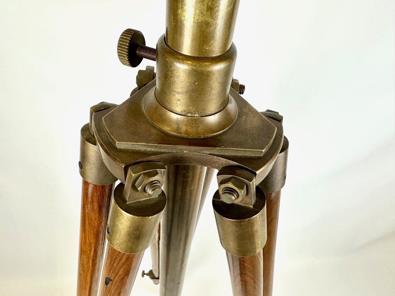 Home Decor Antique French Brass Tripod Telescope, 1950s photo