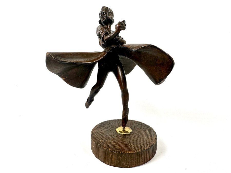 Antique Carved Wooden Ballerina Statue, 1920s photo furniture
