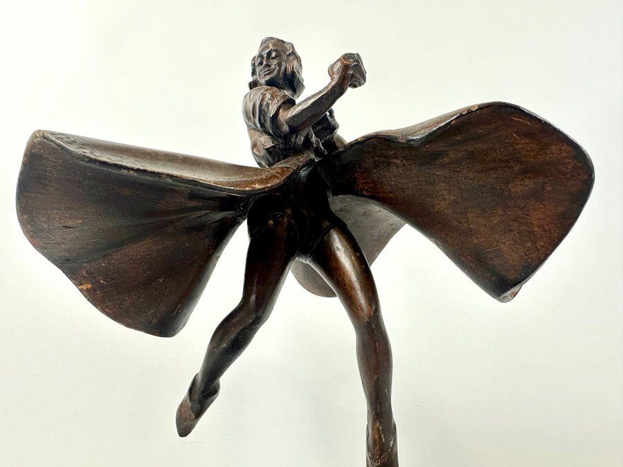 Antique Carved Wooden Ballerina Statue, 1920s photo 239.0