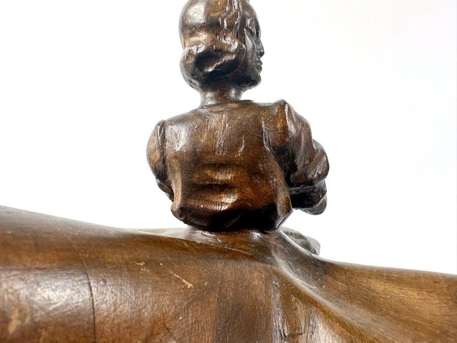 Antique Carved Wooden Ballerina Statue, 1920s photo vinterior