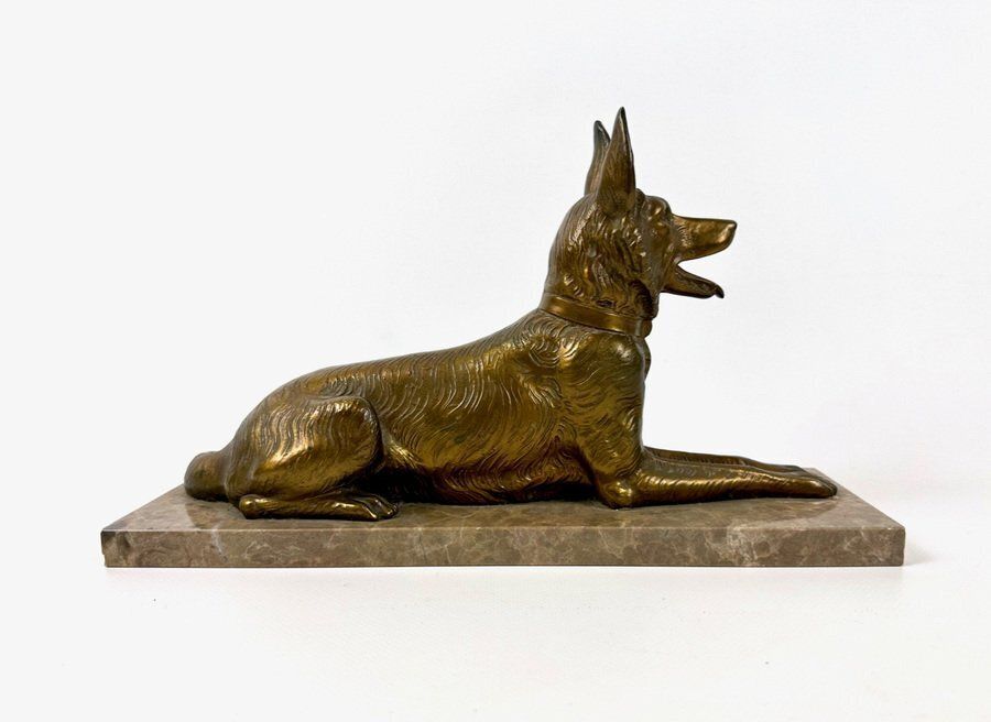 French Art Deco Bronze Plated Shepherd In The Style Of Louis Albert Carvin, 1930s photo furniture