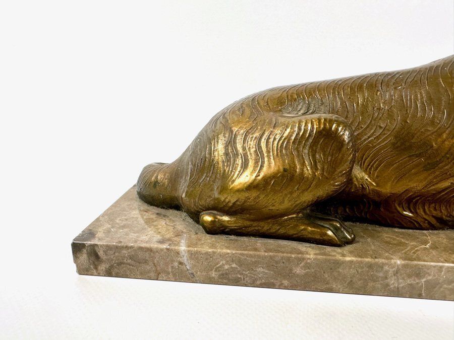 French Art Deco Bronze Plated Shepherd In The Style Of Louis Albert Carvin, 1930s photo vintage
