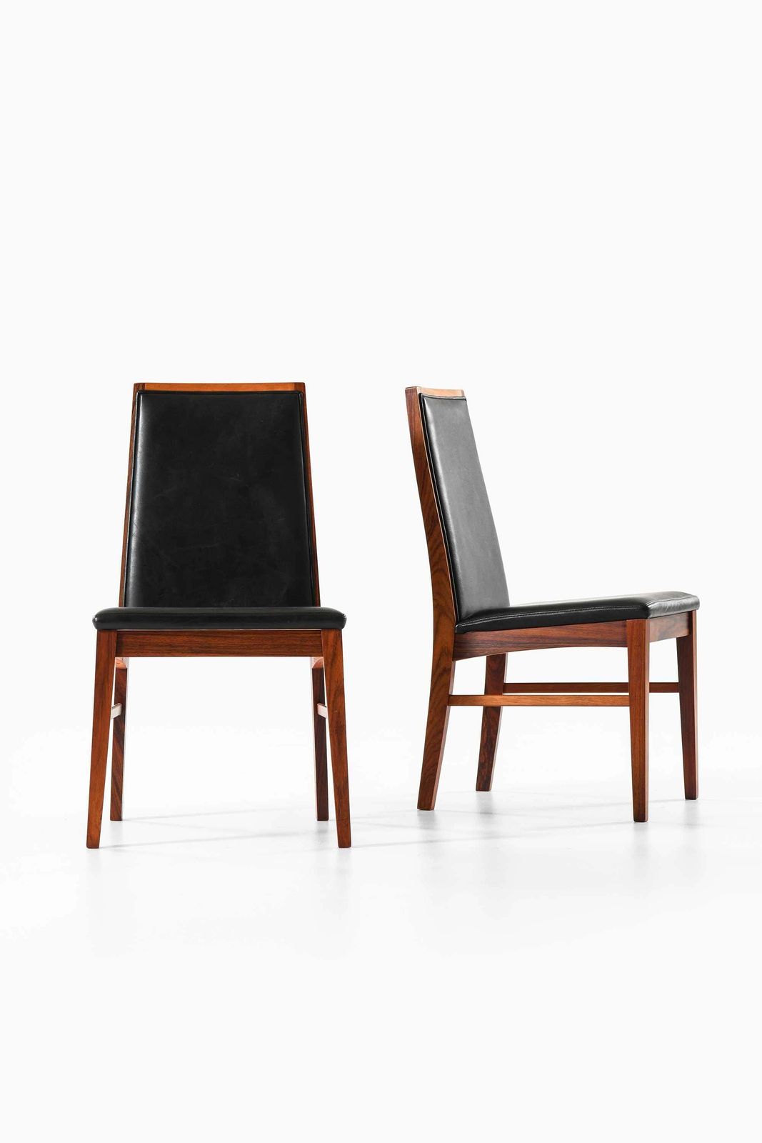 Set Of 8 Danish Dining Chairs In Rosewood And Leather, 1960s photo for sale