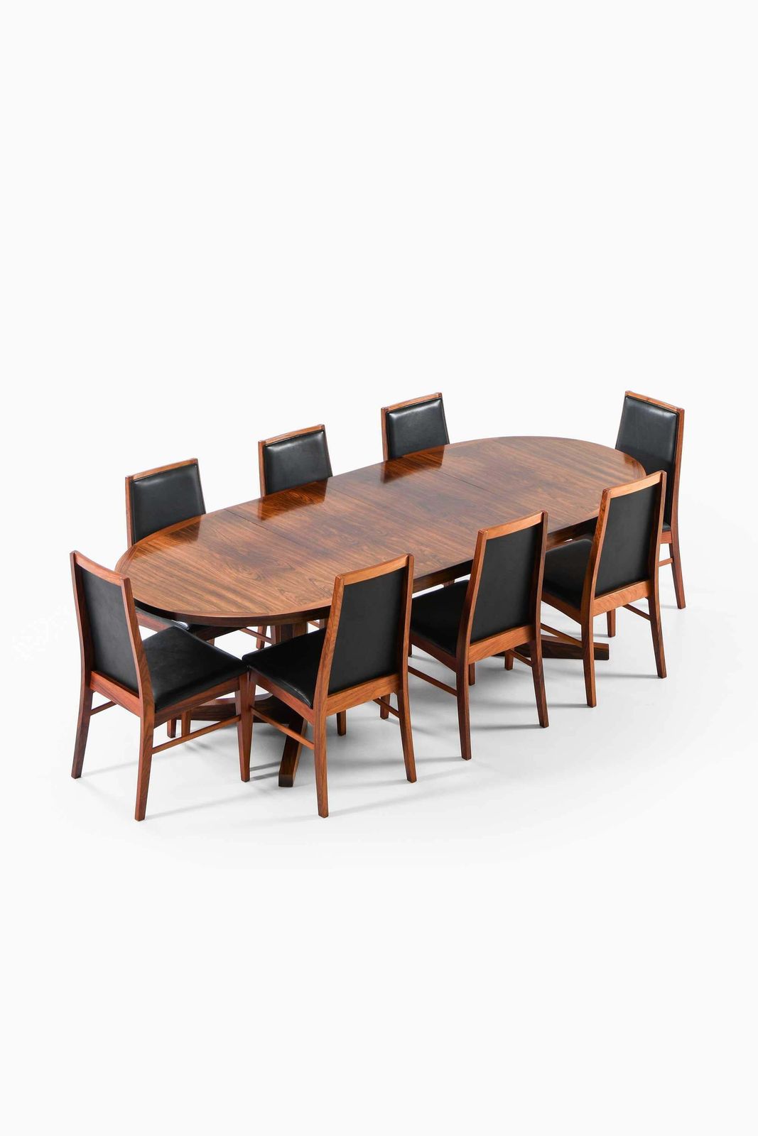 Set Of 8 Danish Dining Chairs In Rosewood And Leather, 1960s photo vintage