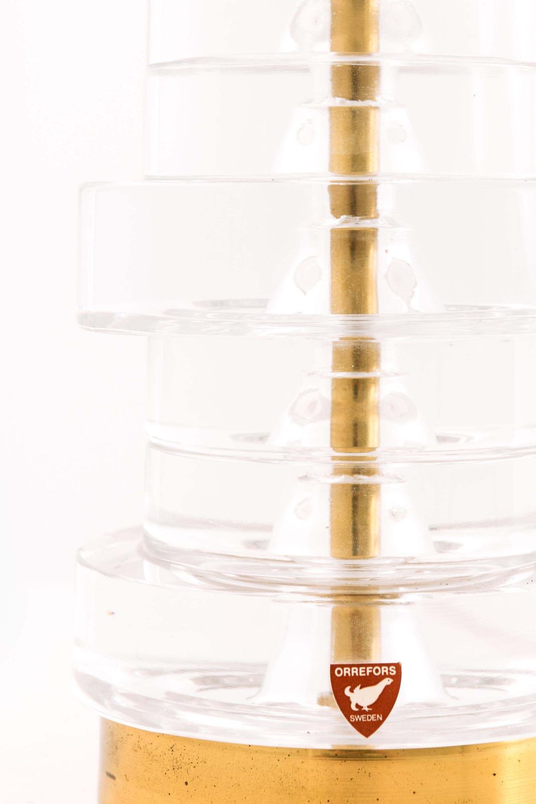 Table Lamp In Brass And Glass By Carl Fagerlund, 1960s photo for sale