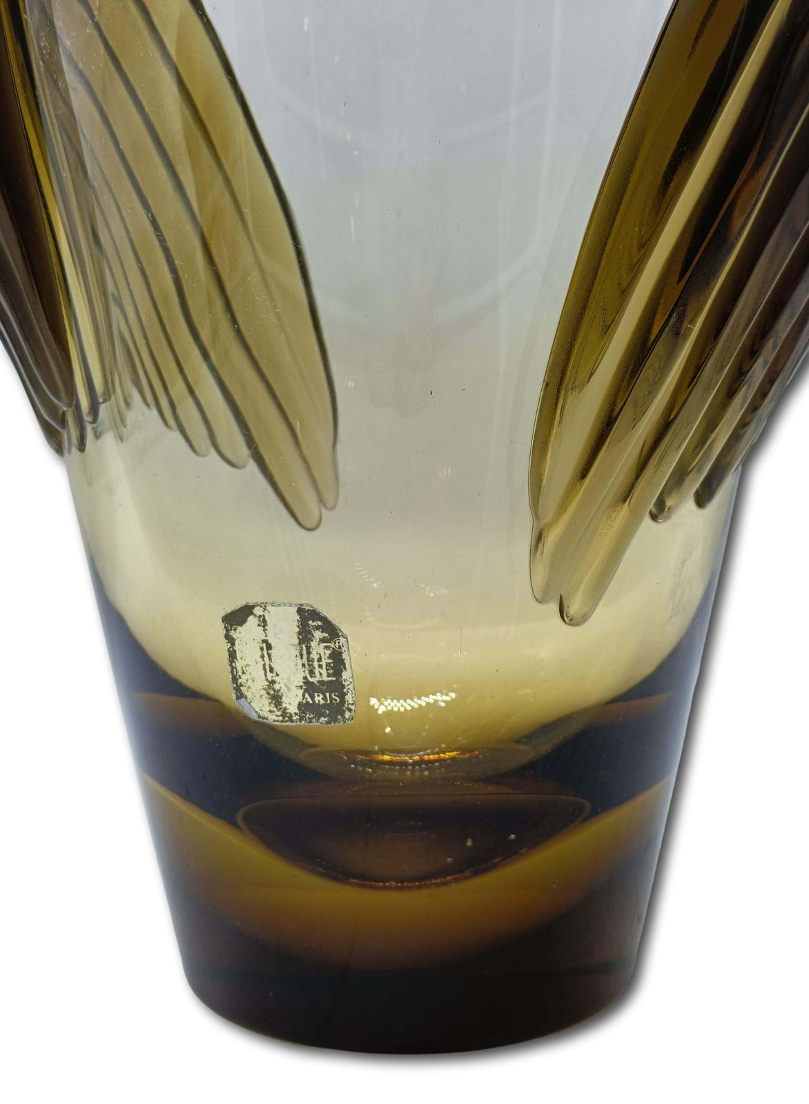 Marie Claude Lalique For Lalique Paris Amber Crystal Vase "Marrakech," 1970s photo 2263.0