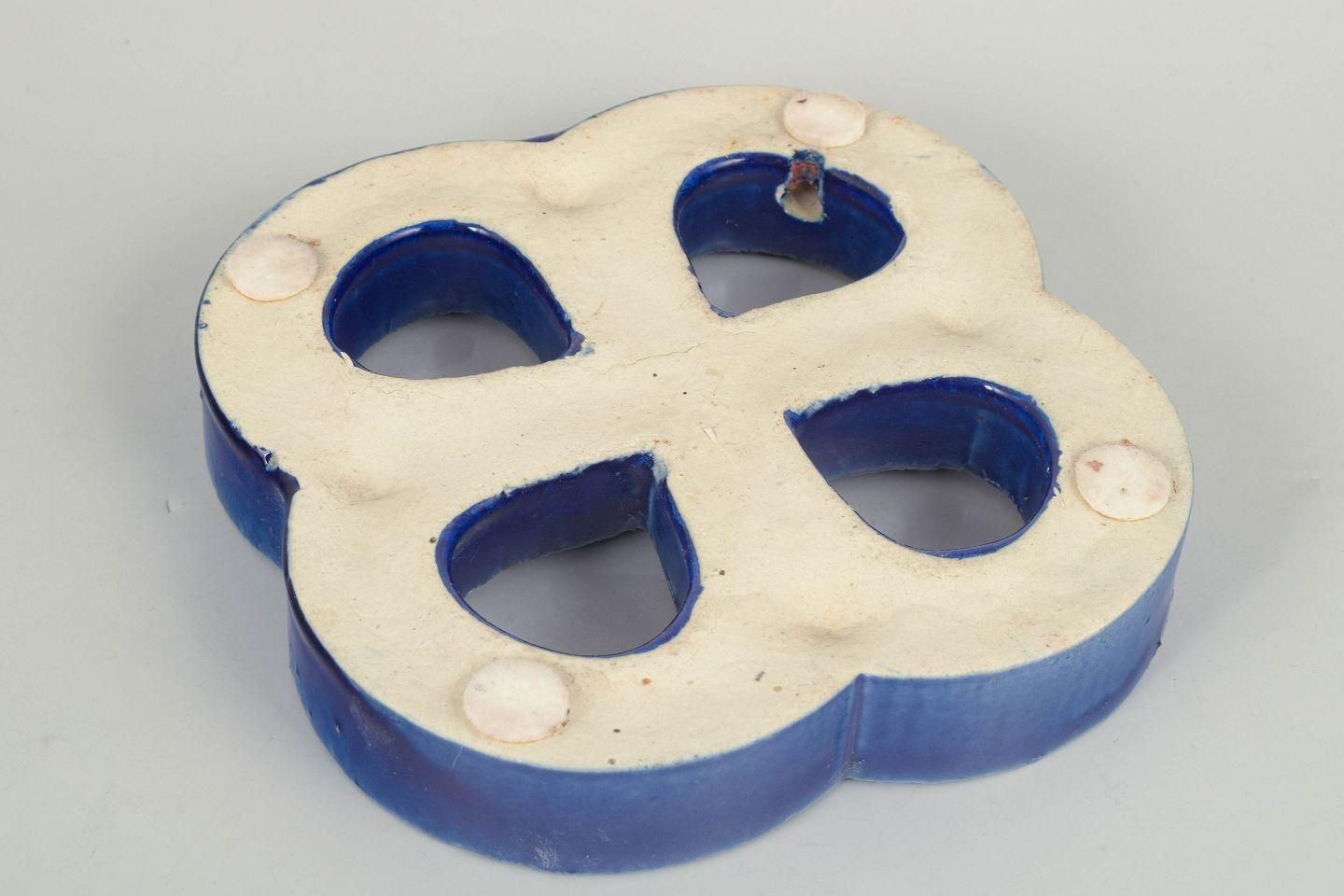 Gustavsberg. Stoneware Wandreliëf in Organische Vorm. Diepblauwe Glazuur. Jaren 1960 photo Kunst