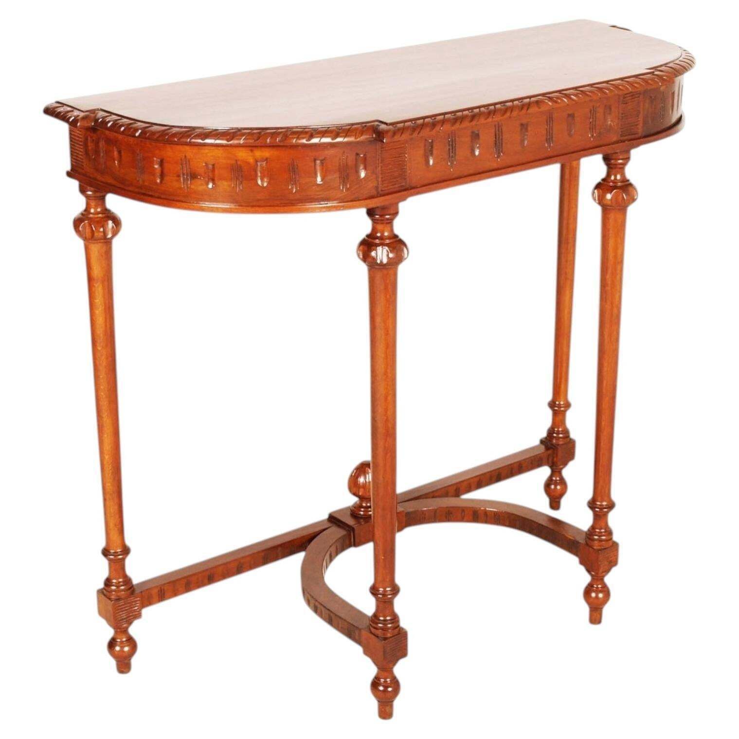 Console demi-lune en noyer par Bassano's Ebanistery, cirée photo furniture