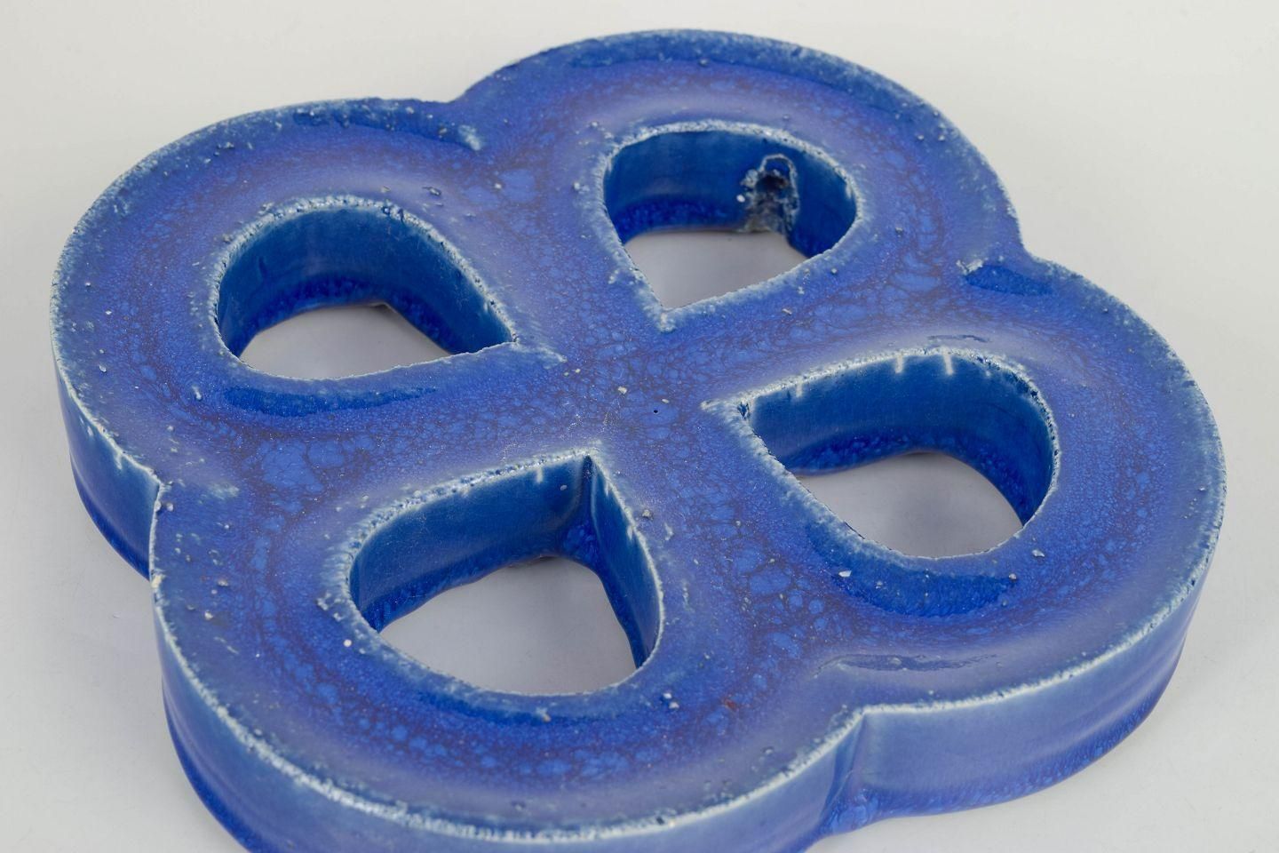Gustavsberg. Stoneware Wall Relief In Organic Form. Deep Blue Glaze. 1960s photo furniture