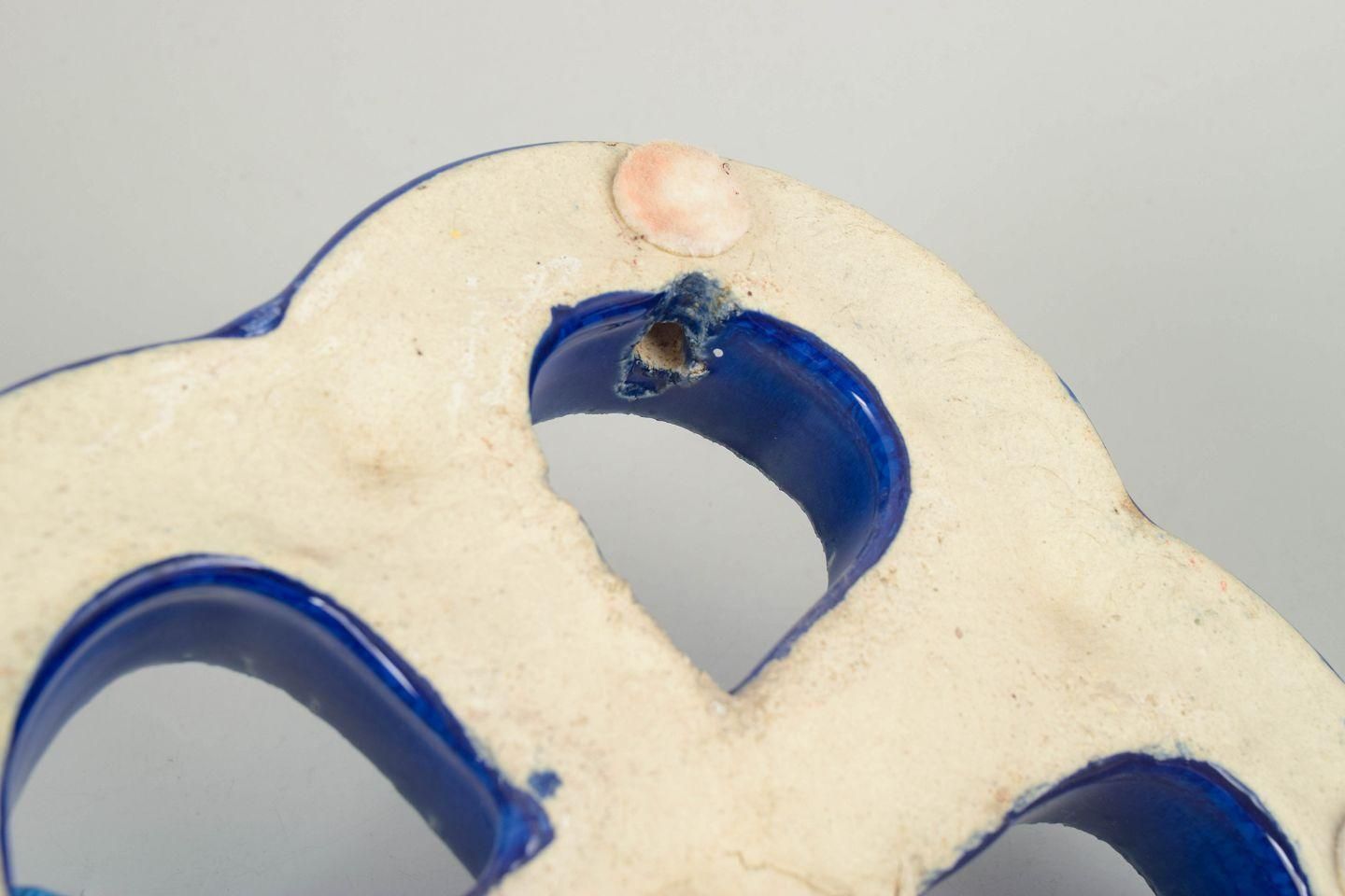 Gustavsberg. Stoneware Wandreliëf in Organische Vorm. Diepblauwe Glazuur. Jaren 1960 photo Kunst