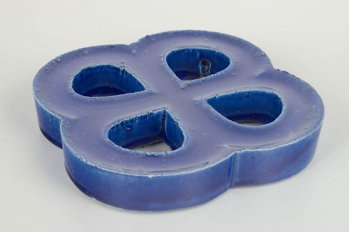 Gustavsberg. Stoneware Wall Relief In Organic Form. Deep Blue Glaze. 1960s photo furniture