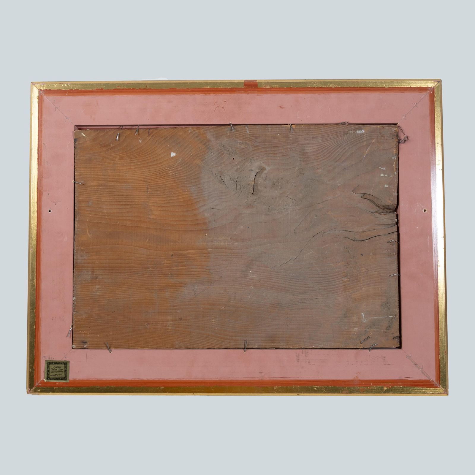 photo for sale Antique 19th Century French Still Life – Peaches & Grapes, Oil On Oak Panel