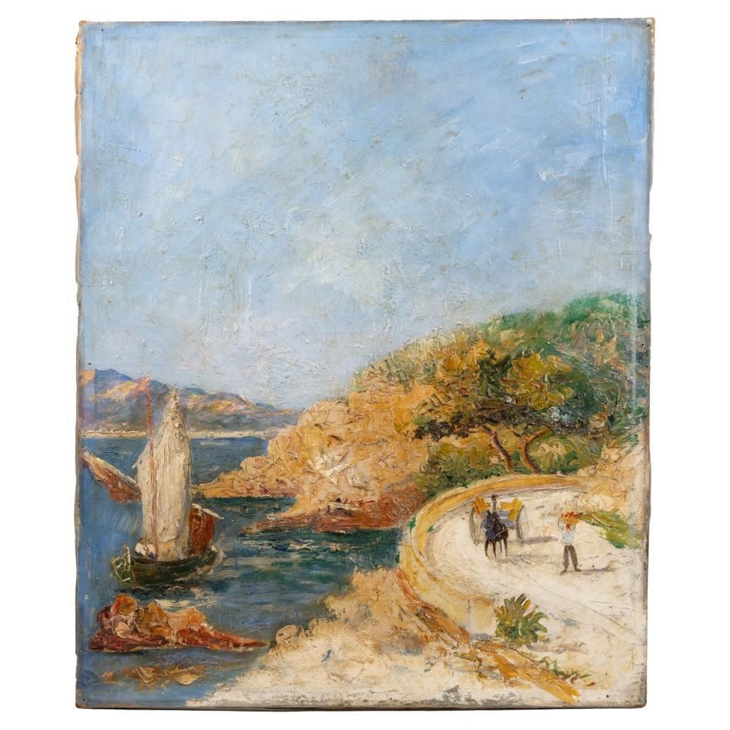 Cart On The Mediterranean Coast, Oil On Canvas – Alexis Gritchenko (1883 1977)