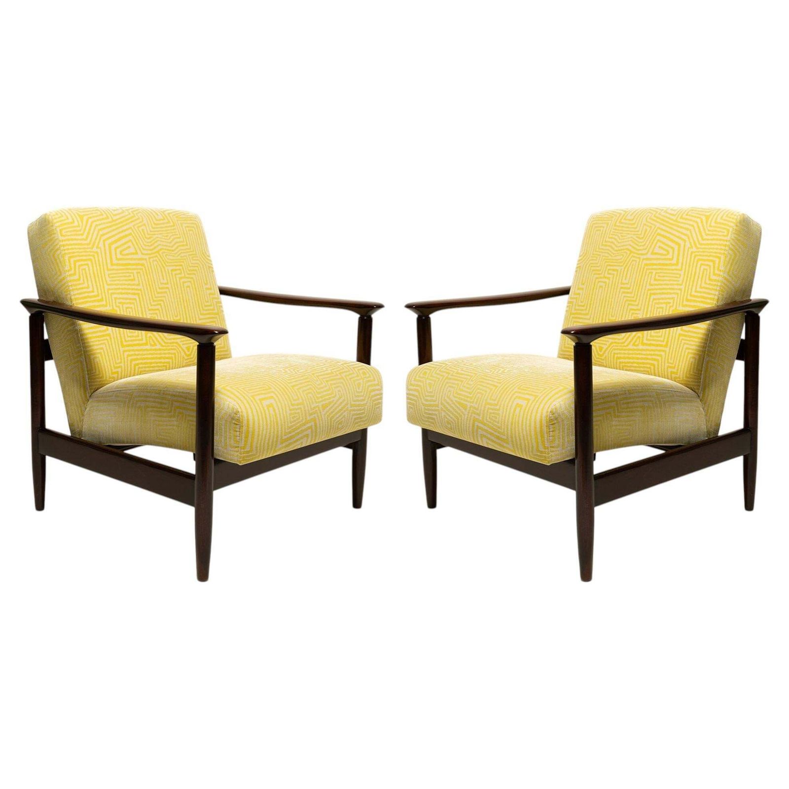 Two Midcentury Gfm142 Armchairs, Jamujungle Velvet, Dedar, E. Homa, Europe, 1960