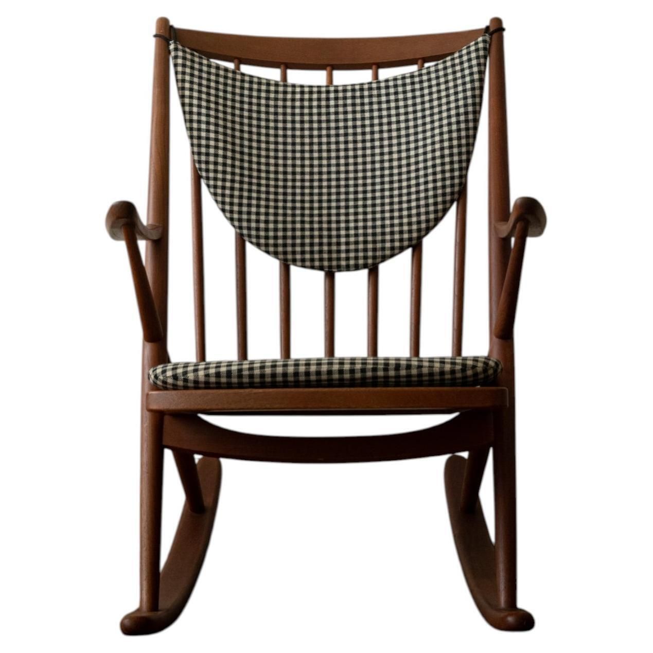 Vintage Danish Teak Rocking Chair Model 182 By Frank Reenskaug For Bramin, 1950s