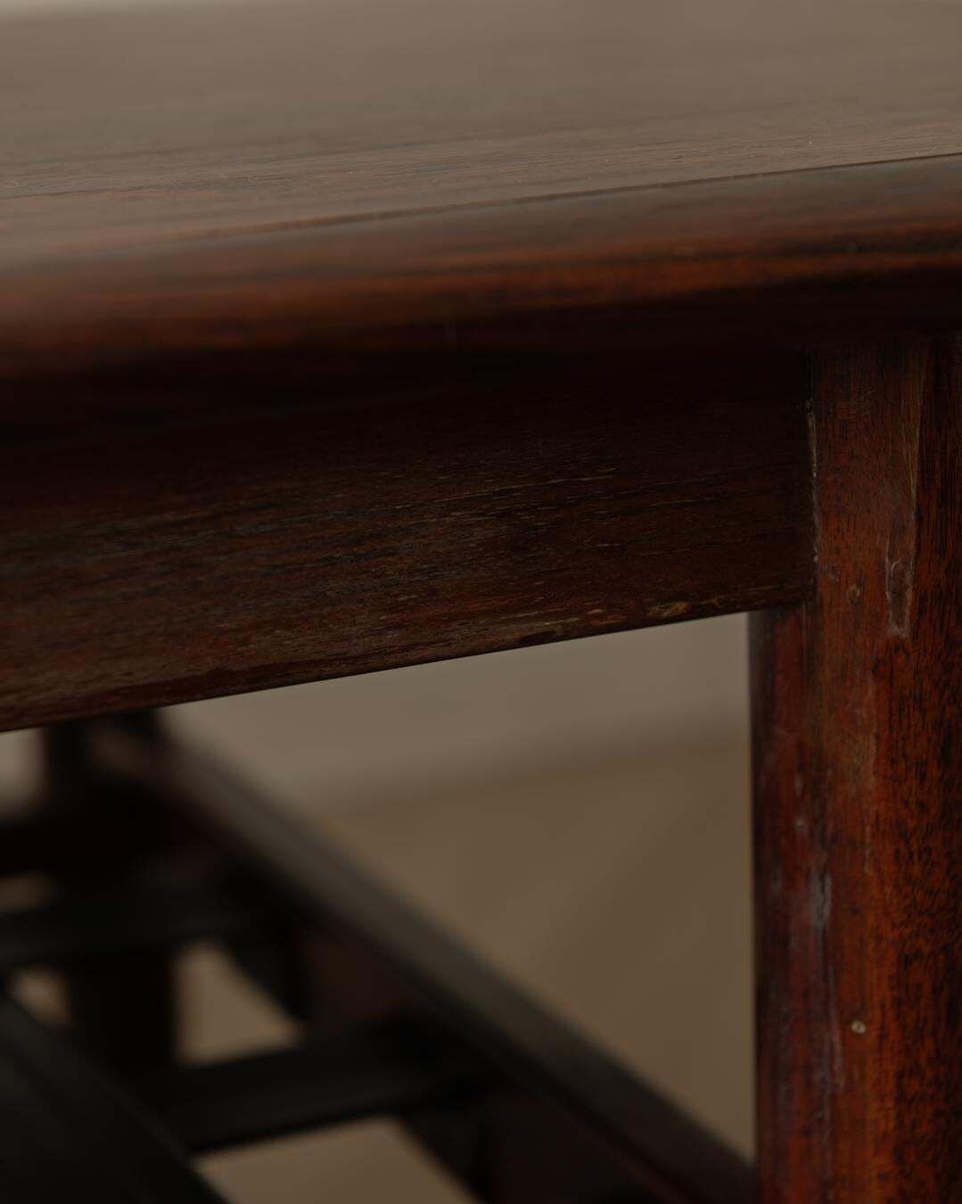 photo vintage Rosewood Coffee Table With Leather Magazine Shelf By Topform, Mid Century, 1960s