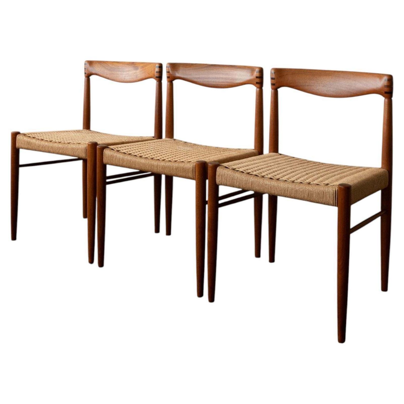 Vintage Danish Teak Dining Chairs By H.W. Klein For Bramin, 1960s, Set Of 3