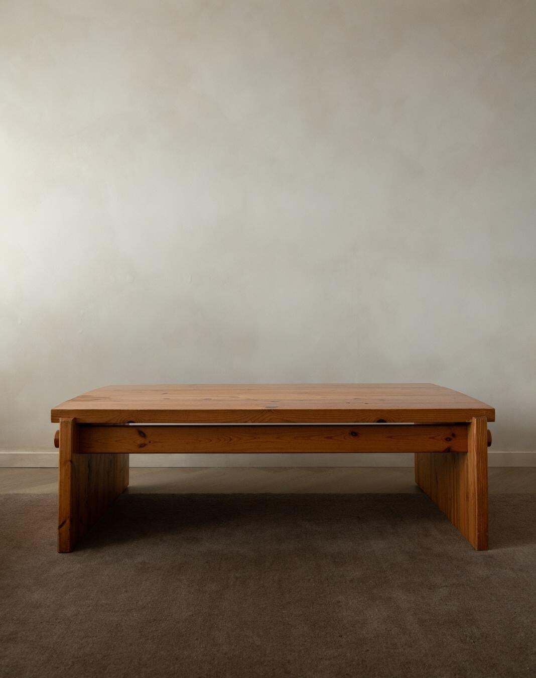 Dymling Pine Coffee Table By Yngve Ekström For Swedese Swedish Brutalist 1970s photo for sale
