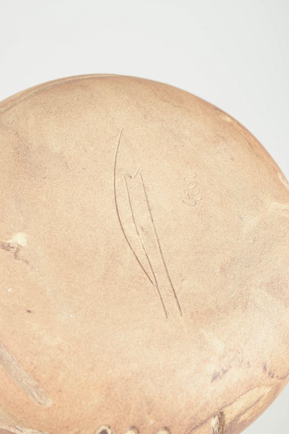 Christina Muff, Danish Artist. Ceramic Unglazed Vessel With Carvings, 2023 photo 489.0
