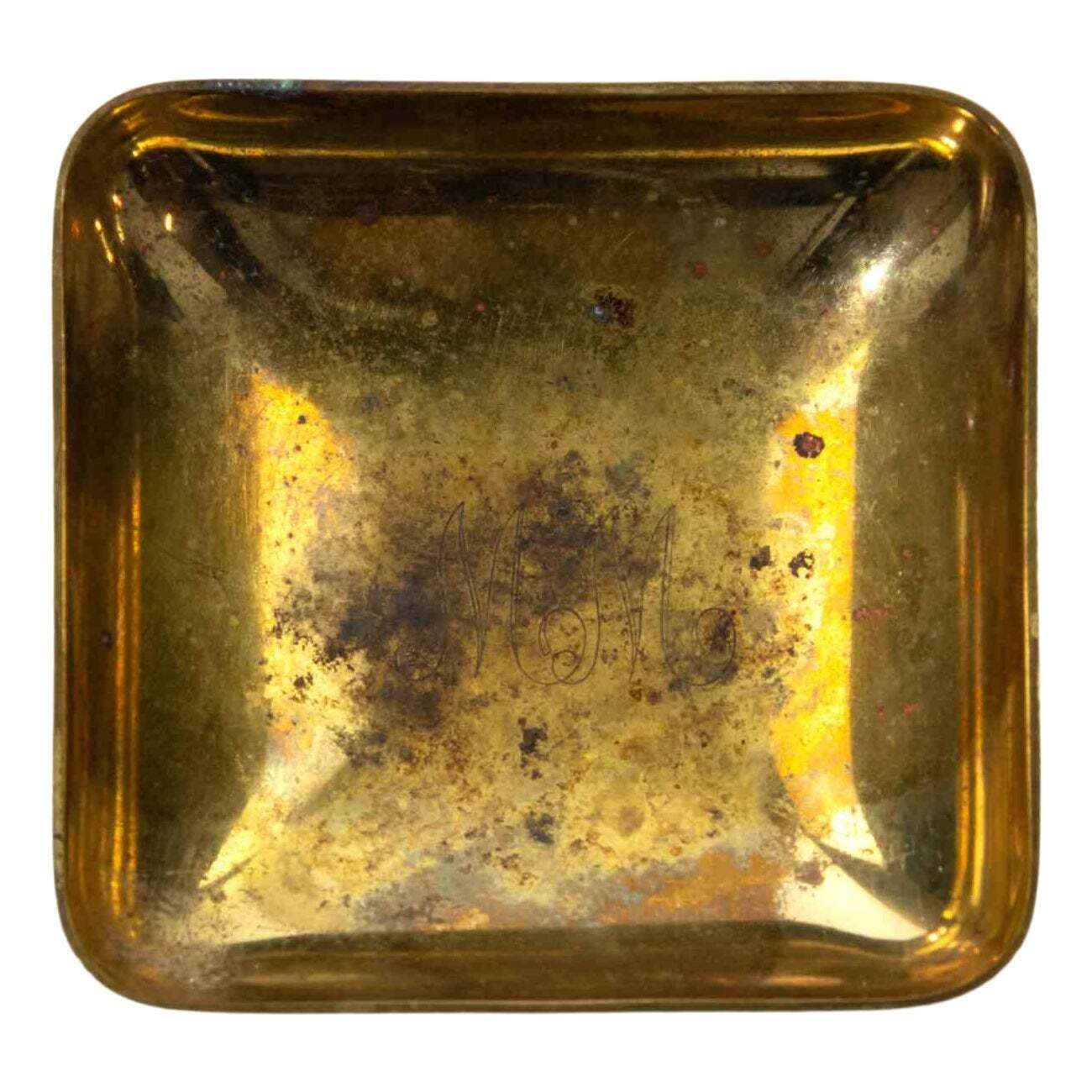 Gilt Metal Vide Poche / Catchall Tray By A. Fornari, Rome, 1960s