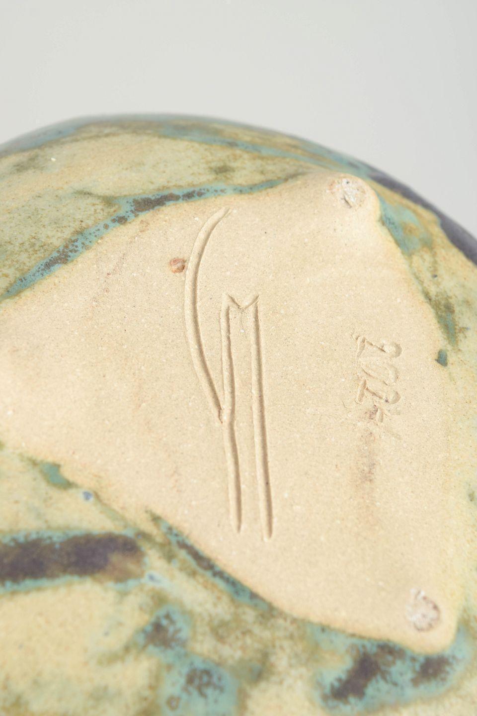 Christina Muff, Danish Artist. Ceramic Vessel With Copper Green And Black Glaze. photo 733.0