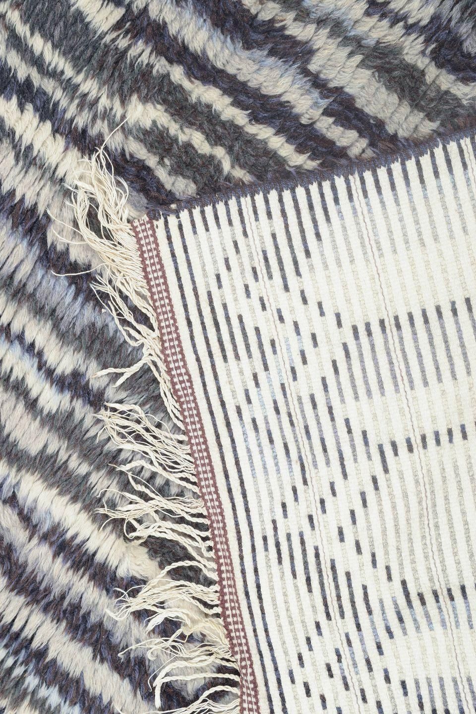 Scandinavian Designer. Rya Carpet In Wool With Graphic Pattern, 1960s/70s photo 336.0