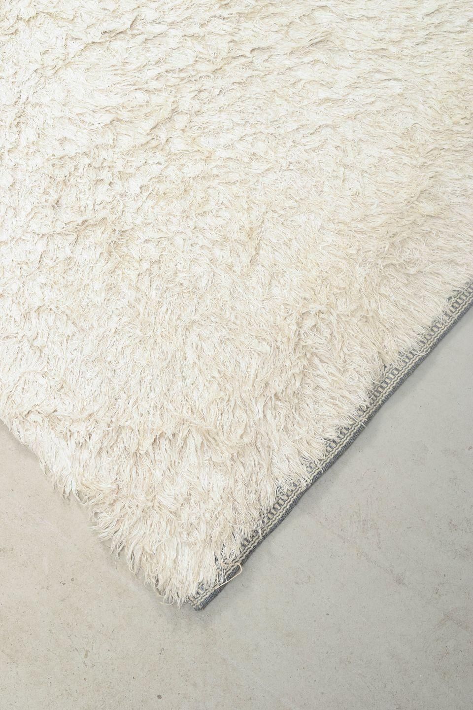 Scandinavian Designer. Rya Carpet In Natural White Wool. 1960s/70s photo furniture