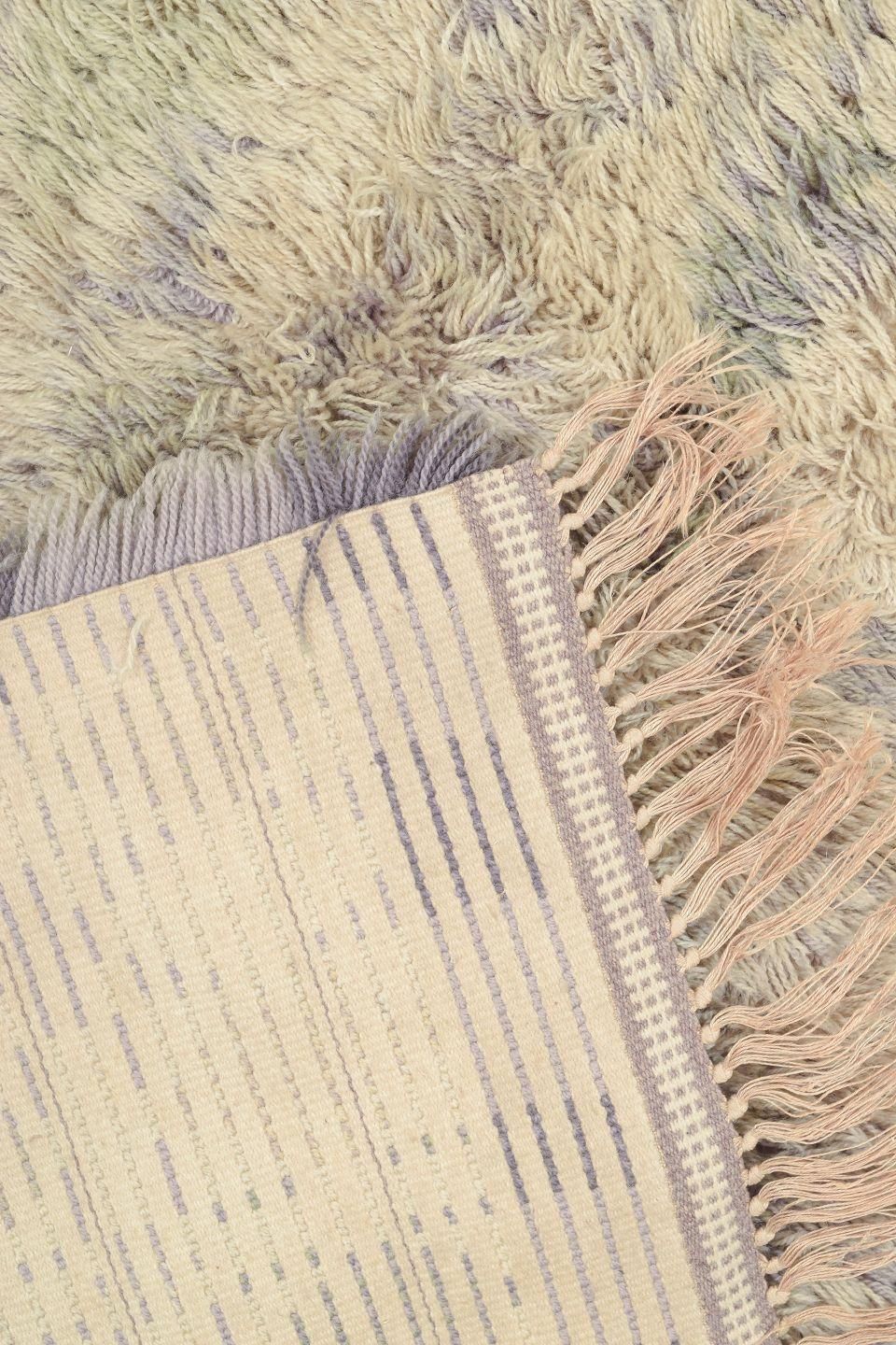 Scandinavian Designer. Rya Carpet In Wool In Shades Of Grey, Beige, And Lilac. photo 244.0