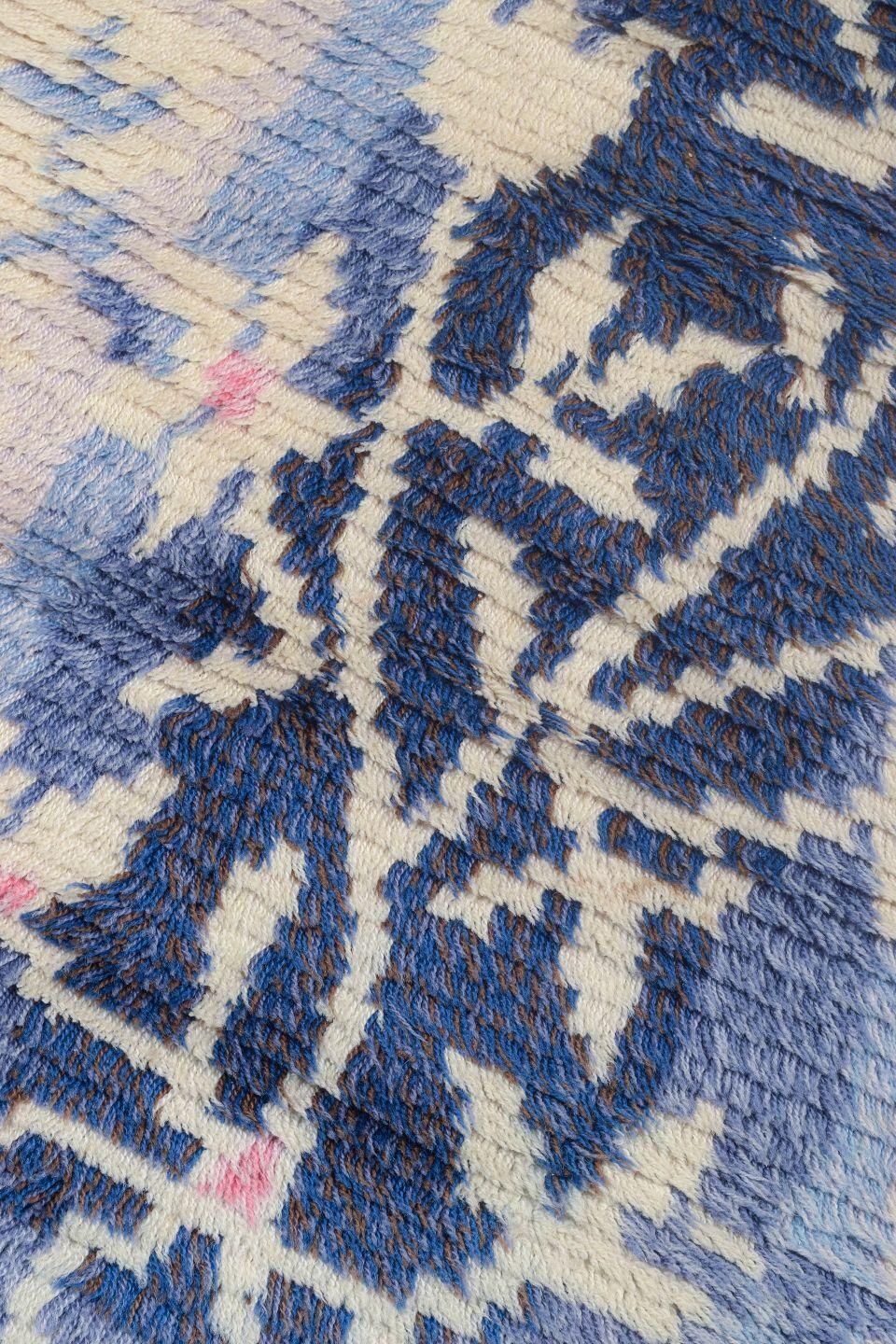 Scandinavian Designer. Rya Carpet In Wool With Floral Inspired Motif. 1960/70s photo for sale