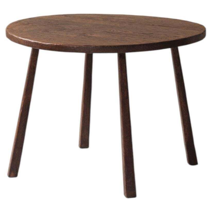 Ronde massief eiken eettafel, ca. jaren 1950, Frans vakmanschap photo furniture