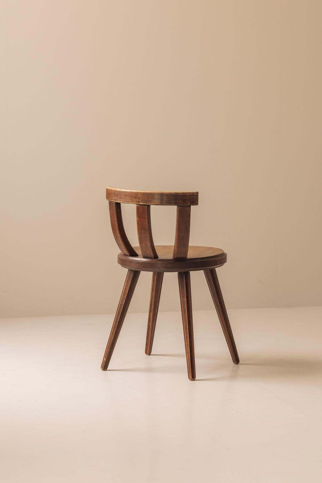 French Side Chair In Solid Oak, Dating From The Early 20th Century. photo for sale
