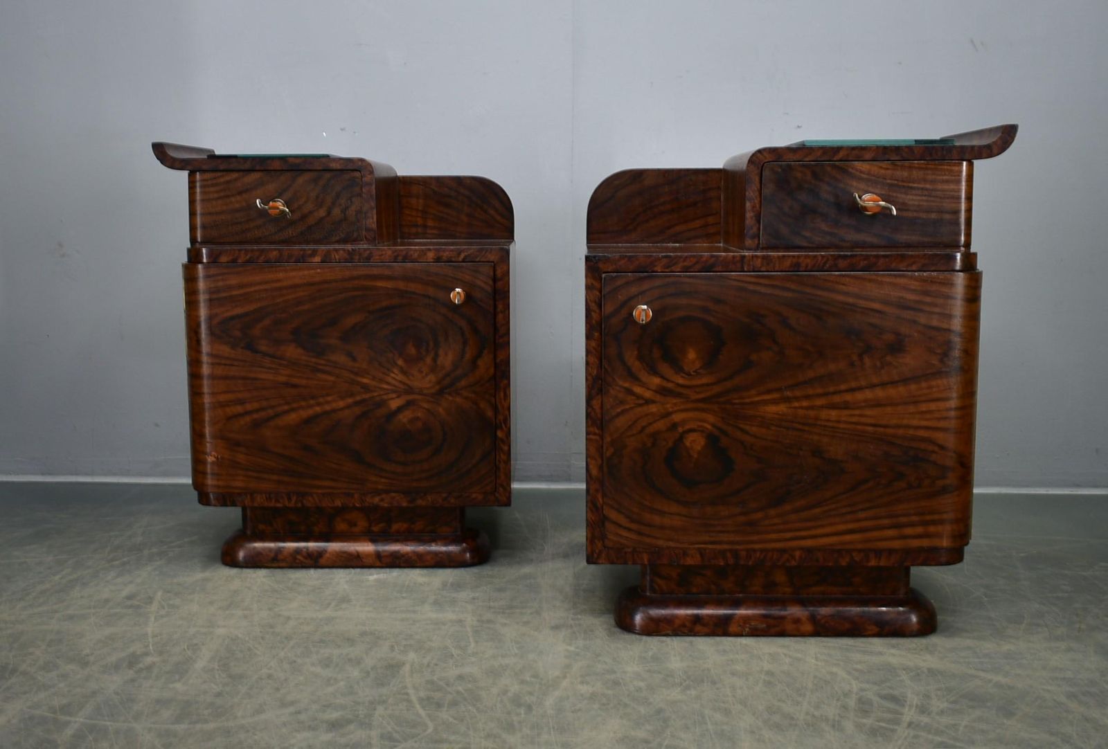 1931s Pair Of Art Deco Bedside Tables, Czechoslovakia photo furniture