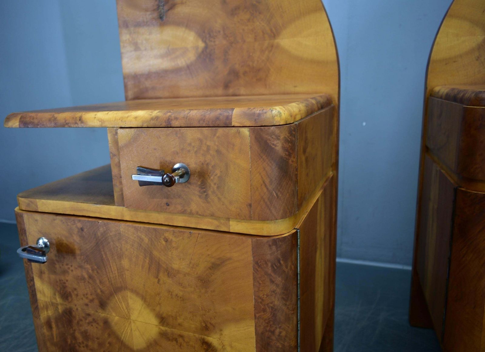 1934s Pair Of Art Deco Bedside Tables, Czechoslovakia photo for sale