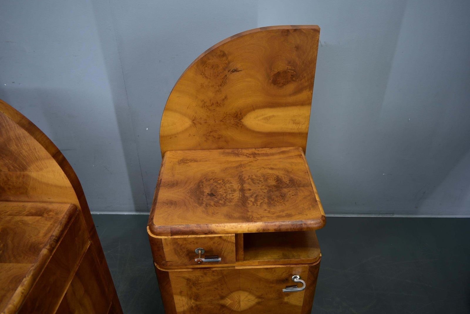 photo for sale 1934s Pair Of Art Deco Bedside Tables, Czechoslovakia