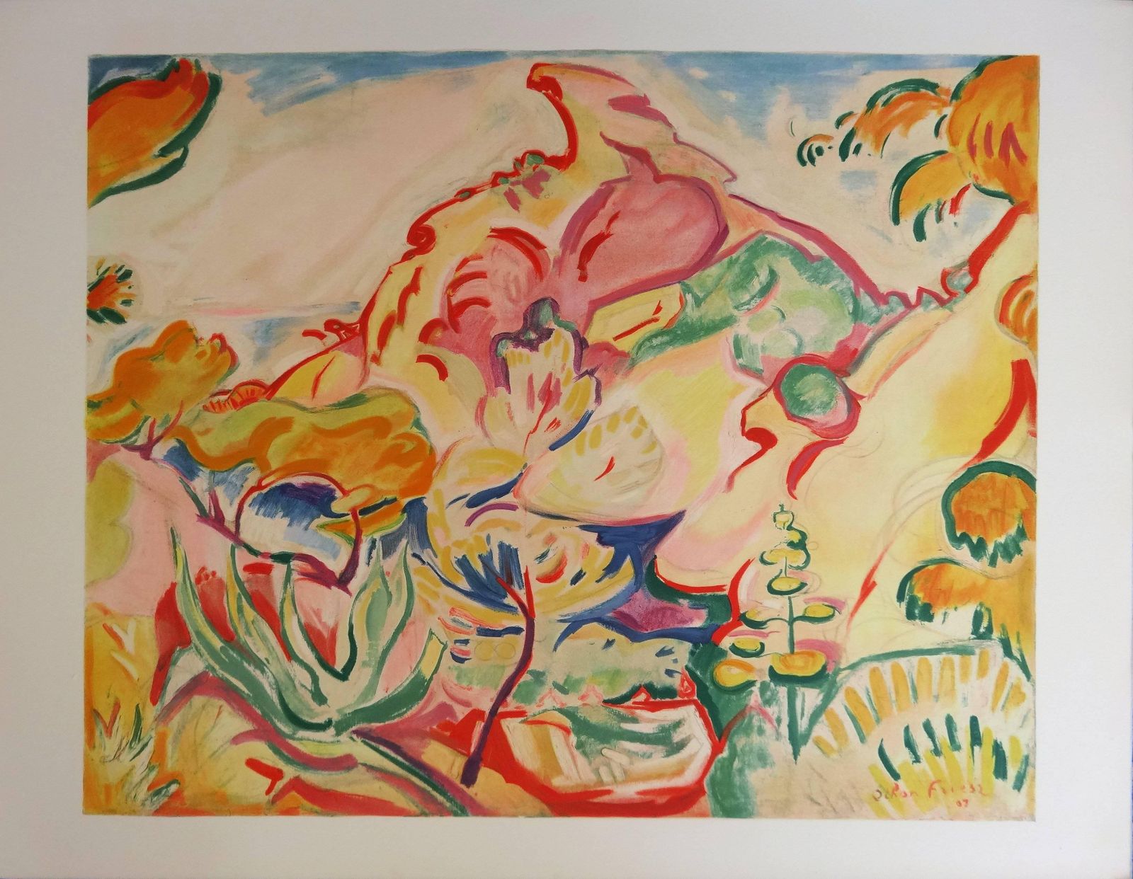 Sainte Victoire Mountain Near Aix En Provence   Lithograph, 1972