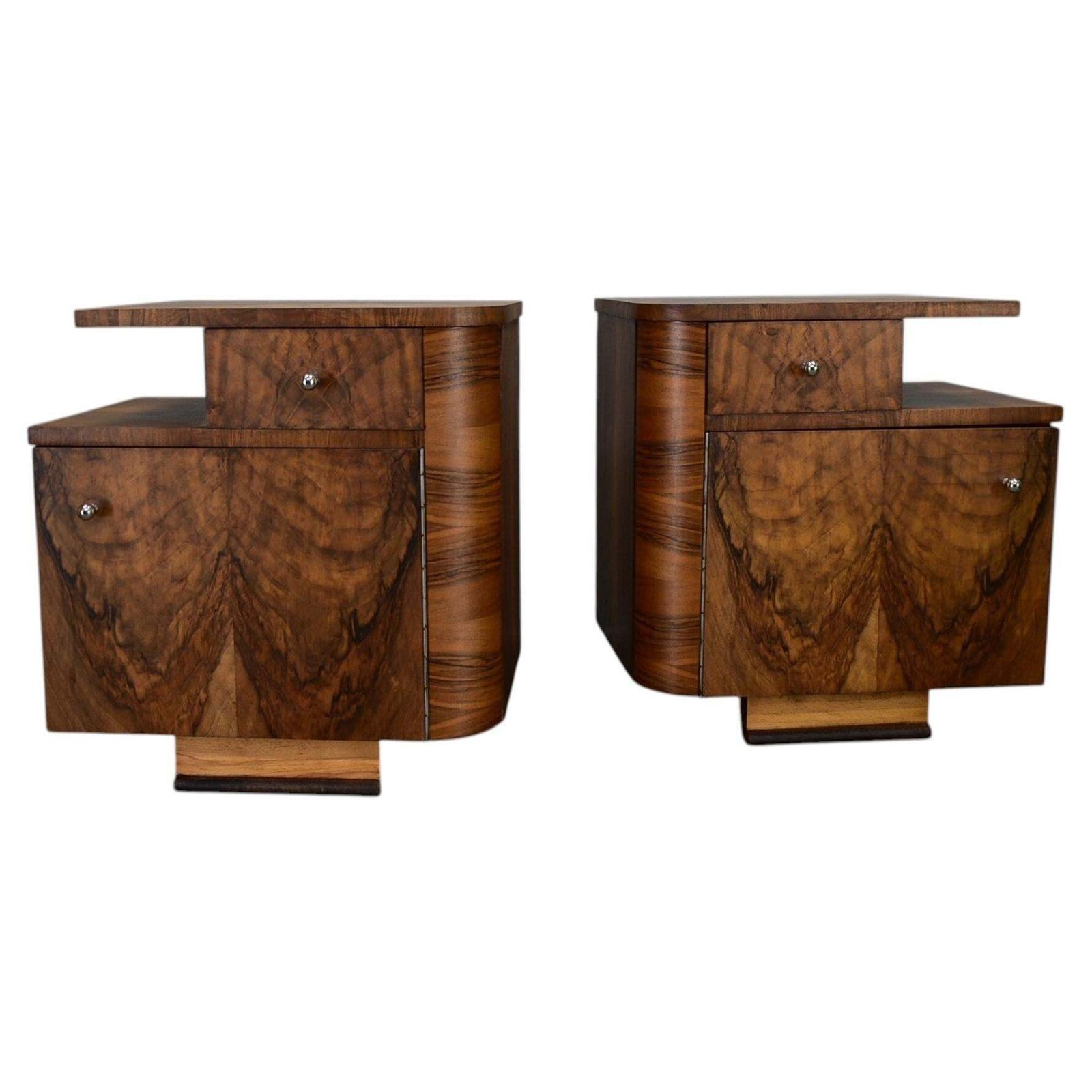 1932s Pair Of Art Deco Bedside Tables, Czechoslovakia photo furniture