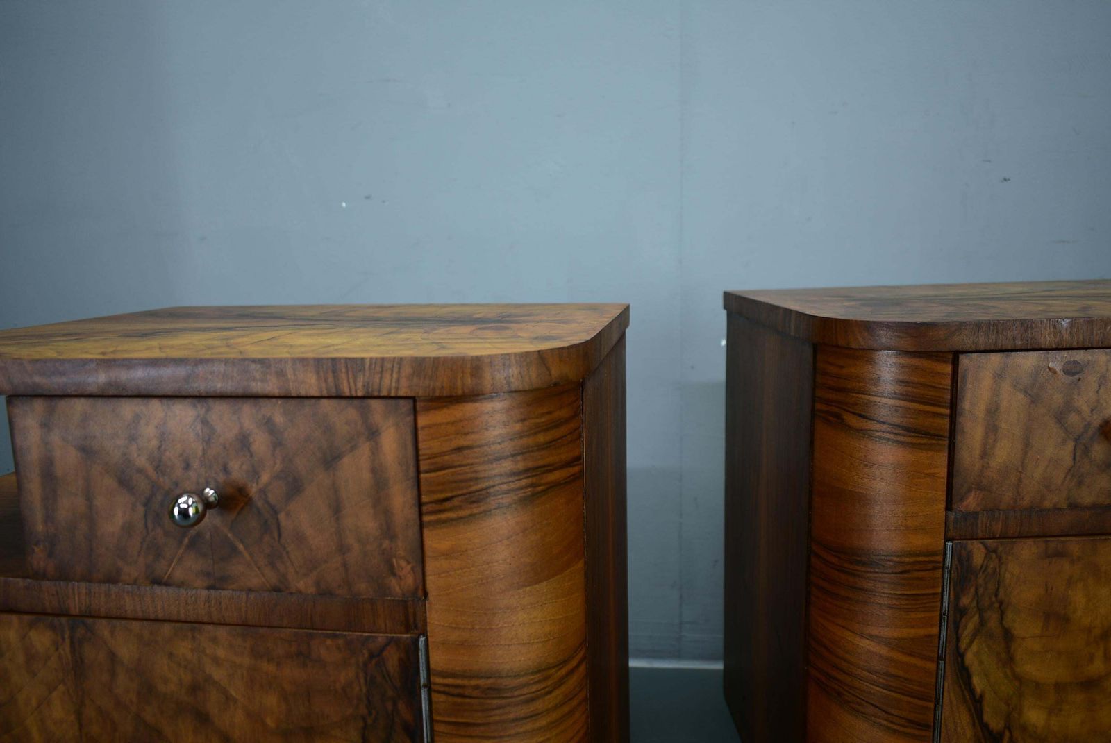 1932s Pair Of Art Deco Bedside Tables, Czechoslovakia photo vinterior