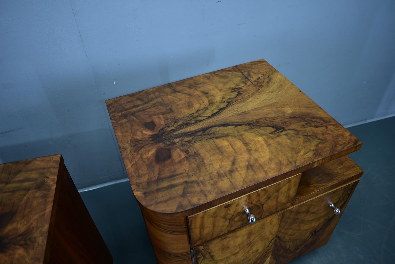 photo for sale 1932s Pair Of Art Deco Bedside Tables, Czechoslovakia